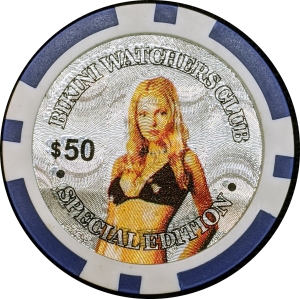 $50 Poker Chip - Bikini Watchers Club Special Edition - Holographic
