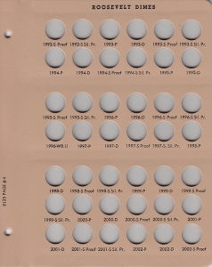 Dansco Roosevelt Dimes Album #8125 Page 4 Only