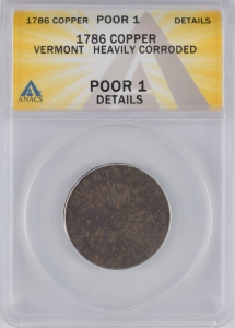 1786 Vermont Copper - Vermontensium - ANACS P01 (Details)