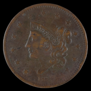 1837 U.S. 1¢ - Liberty Matron Head Large Cent - EF (Head of 1838)