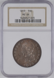 1813 U.S. 50¢ - Capped Bust Silver Half Dollar - NGC MS64