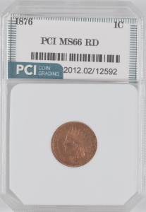 1876 U.S. 1¢ - Indian Head Cent - PCI MS66RD
