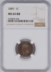 1889 U.S. 1¢ - Indian Head Cent - NGC MS65RB