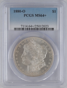 1880-O U.S. $1 - Morgan Silver Dollar - PCGS MS64+
