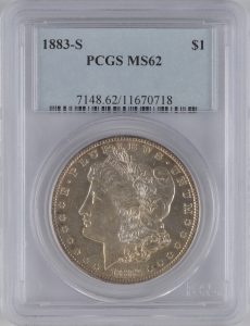 1883-S U.S. $1 - Morgan Silver Dollar - PCGS MS62