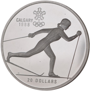 1986 Canada $20 - 1988 Calgary Winter Olympics: Cross-Country Skiing (Silver)