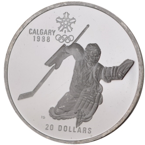 1986 Canada $20 - 1988 Calgary Winter Olympics: Hockey (Silver)