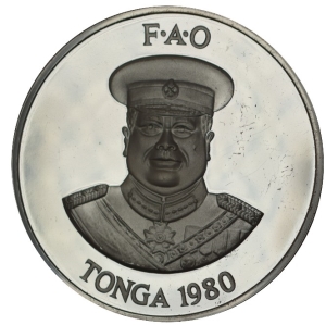 1980 Tonga 2 Pa'anga - Taufa'ahau Tupou IV: Humpback Whale (Silver Proof)