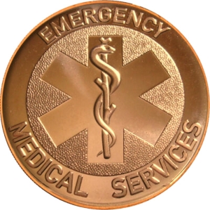 1 oz Copper Round - Emergency Medical Services - 20 Count Roll