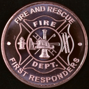 1 oz Copper Round - Fire Department - 20 Count Roll