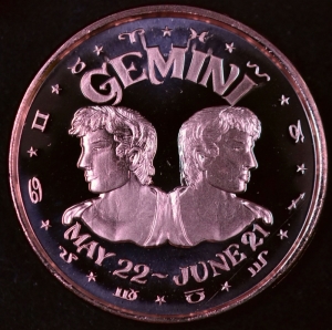 1 oz Copper Round - Gemini 