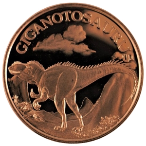 1 oz Copper Round - Giganotosaurus