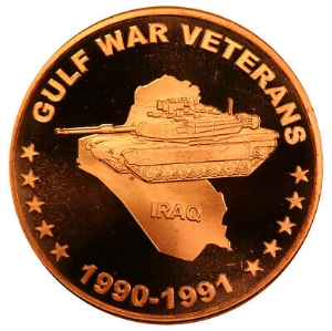 1 oz Copper Round - Gulf War Veterans - 20 Count Roll