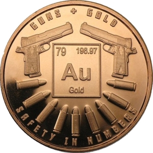 1 oz Copper Round - Guns and Gold