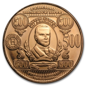 1 oz Copper Round - $500 McKinley Note - 20 Count Roll
