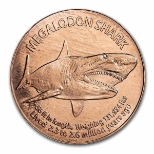 1 oz Copper Round - Megalodon