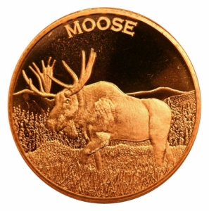 1 oz Copper Round - Moose - 20 Count Roll