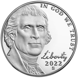 2022-S U.S. 5¢ - Jefferson Nickel (2nd Portrait) - Proof