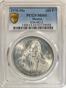 1978-Mo Mexico 100 Pesos - Jose Maria Morelos - PCGS MS65 (Silver)