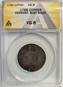 1788 Vermont Colonial - George III & Britannia - ANACS VG8 (Bust Right)