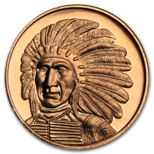 1 oz Copper Round - Red Cloud Chief - 20 Count Roll
