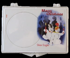 Merry Christmas Snowman American Silver Eagle Snaplock Case