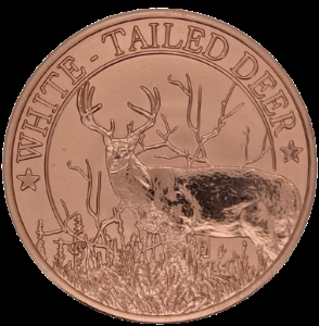 1oz Copper round - White Tail Deer - Reverse Proof