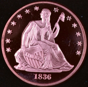 1oz Copper Round - Seated Liberty Dollar - 20 Count Roll