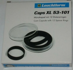 Lighthouse Caps XL 53-101 Coin Capsule With 12 Spacer Rings