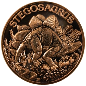 1 oz Copper Round - Stegosaurus - 20 Count Roll