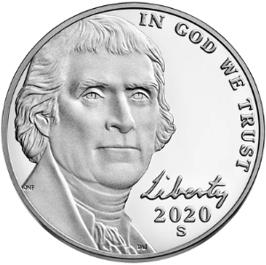 2020-S U.S. 5¢ - Jefferson Nickel (2nd Portrait) - Clad Proof