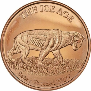 1 oz Copper Round - Saber Toothed Tiger
