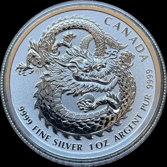 2020 Canada $5 - Lucky Dragon - BU (1oz Silver; In Capsule)